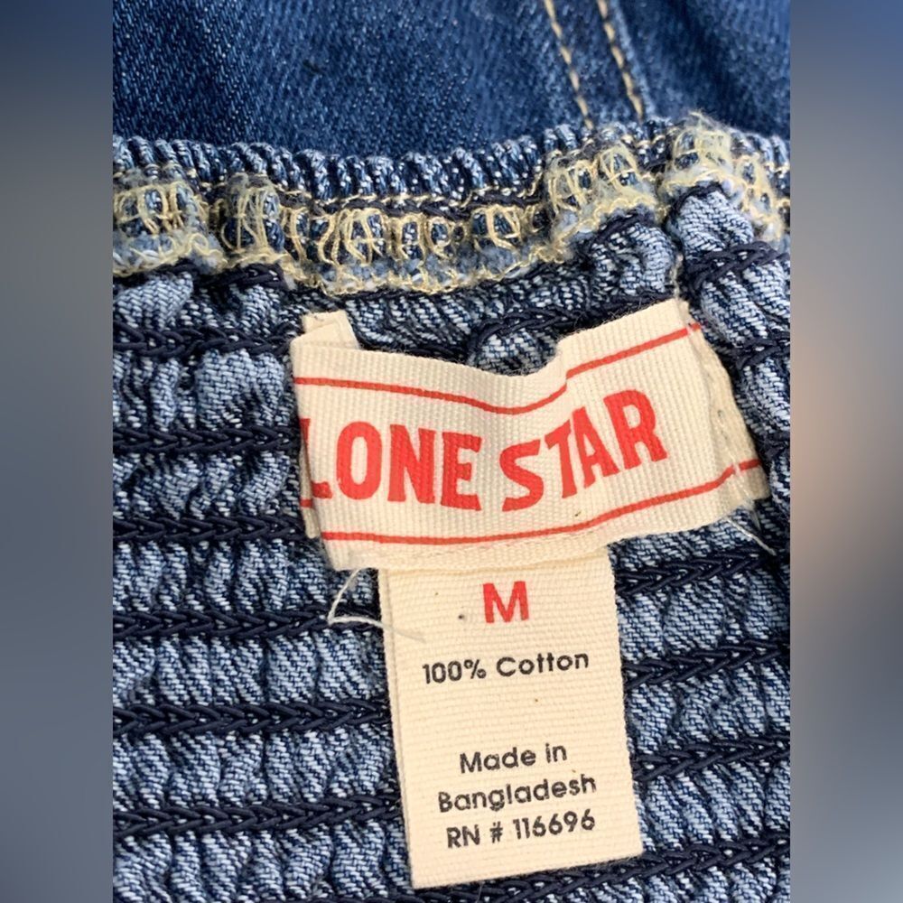Vintage Lone Star  Blue Indigo Wash Denim Corset/Tube Top - Picture 3 of 11